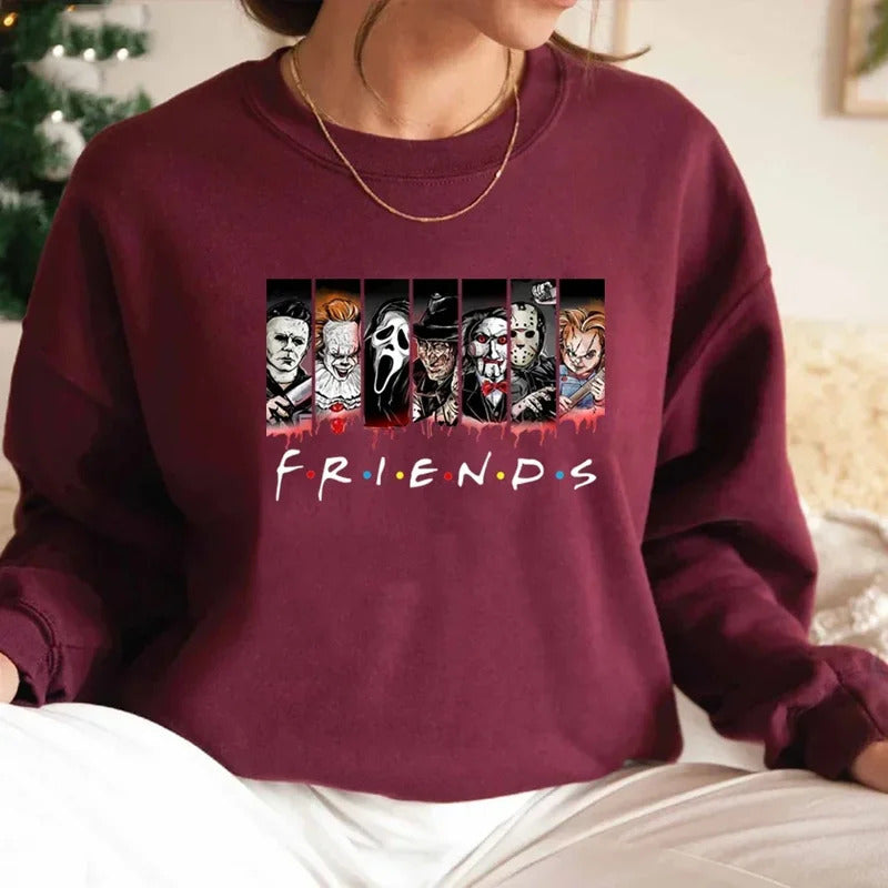 Friends Halloween Sweatshirt Horror Movie Hoodie