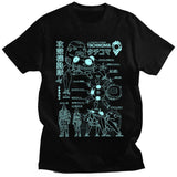 Men Cotton Short Sleeve Tee Anime Kusanagi Motoko Oversized