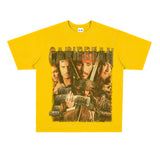 Film Star T Shirt Trendy Cotton Short Sleeve Loose round Neck Retro Design T-shirt for Men and Women