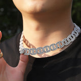 Chains Micro-set Zircon Hip Hop Necklace Personality Full Diamond St. Valentine's Spectrum