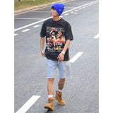 Basket Ball Star T Shirt Basketball Donovan Mitchell Washed Distressed Printed T-shirt Vintage Cotton Short Sleeve