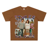 Film Star T Shirt Loose Heavy Crew Neck Street T-shirt