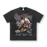Vintage T-shirts American Vintage Print Short Sleeve T-Shirt Autumn