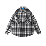 MIJKO Mens Jacket Double Pocket Plaid Jacket