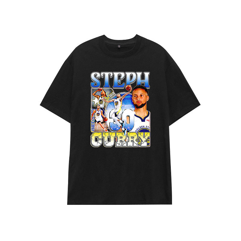 Basketball Sports T Shirt Curry Trendy Printed Basketball Sport Short Sleeve T-Shirt Boys Loose