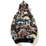 Bathing Ape Hoodie Thermal Imaging Camouflage Shark Hooded Cardigan Zip Sweater Jacket