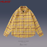 MIJKO Mens Jacket Checked Casual Shirt