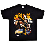 Film Star T Shirt Kelly Oubre Printed T-shirt Short Sleeve Loose Retro Pure Cotton Washed Distressed