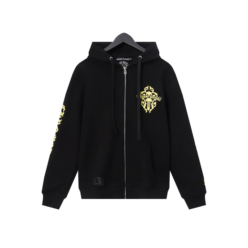 CHH Chrome Heart Hoodie CH Sanskrit Cross Print Casual Loose Casual Hooded Sweater