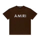 Amiri T Shirt Letter Print Casual Hip Hop round Neck Short Sleeve T-shirt