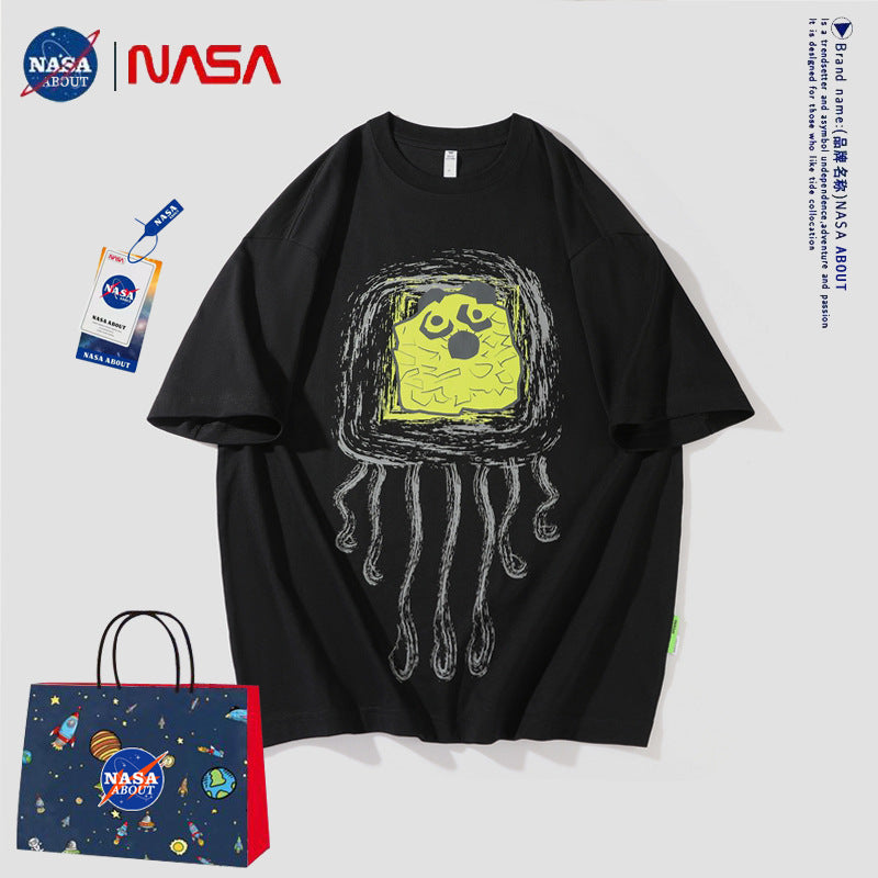 Nasa T Shirt T-Shirt Men Summer Trendy Loose Half-Sleeve Top