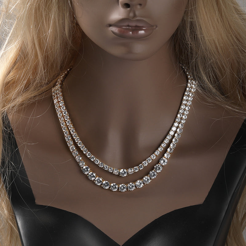 Chains Zircon Clavicle Chain Hip Hop Design Sense ins Royalty Spectrum