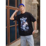 Film Star T Shirt Cotton Loose Nostalgic Short Sleeve American Retro Fashion Printed T-shirt for Men