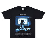 Film Star T Shirt Pure Cotton Loose Short Sleeve Retro Trendy round Neck Loose T-shirt for Men