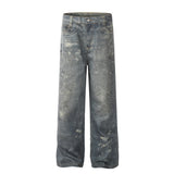 Unisex Pants Old Casual Wide Leg Jeans