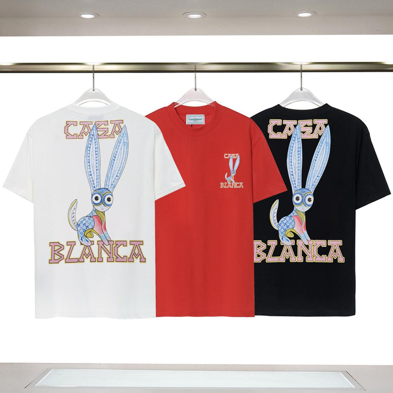 Casablanca T Shirts Cartoon Rabbit Print Loose Tee