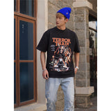 Film Star T Shirt Horror Movie Death Train Pure Cotton Loose Nostalgic Short Sleeve Trendy T-shirt Men and Women