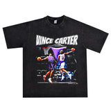 Basket Ball Star T Shirt Basketball Star Vince Carter Printed T-shirt Short Sleeve Loose Retro
