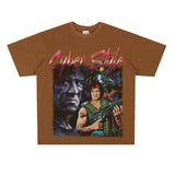Film Star T Shirt Cotton Short Sleeve Loose Retro American Design T-shirt Men
