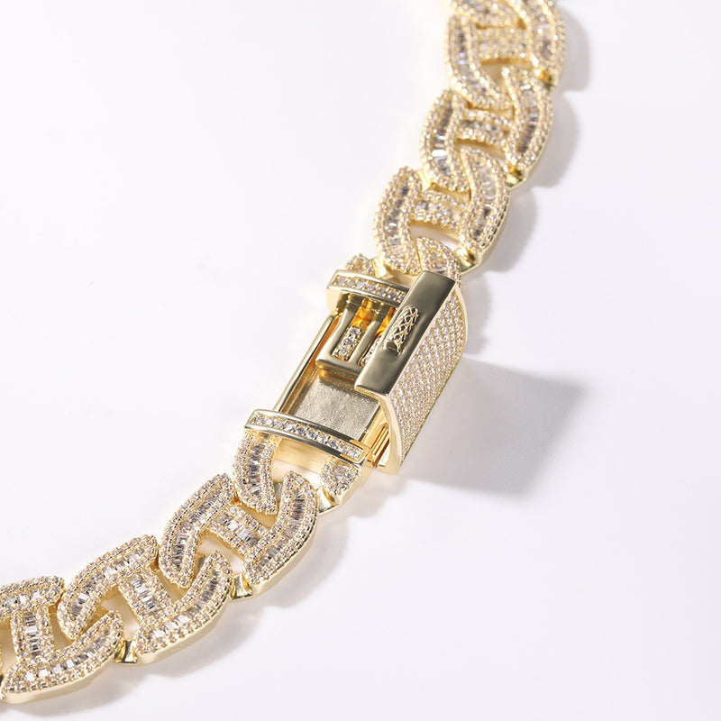 Chains Micro-set Zircon Hip Hop Necklace Personality Full Diamond St. Valentine's Spectrum