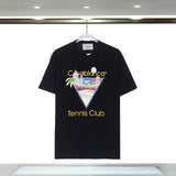 Casablanca T Shirts Spring/Summer Print Loose Cotton Short Sleeve T-Shirt