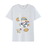 Basketball Sports T Shirt Short Sleeve T-Shirt Male Astronaut Loose Student
