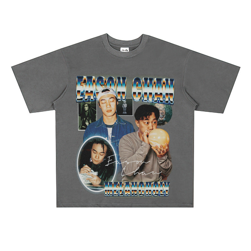 Film Star T Shirt Chen Yixun Loose American Retro Street T-shirt Men and Women