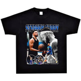 Basket Ball Star T Shirt Basketball Stephen Curry Washed Distressed Printed T-Shirt Short Sleeve Retro Pure Cotton