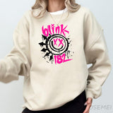 Vintage Blink Round Neck Smile Face Sweatshir