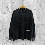 Purple Brand Distressed Long Sleeve Shirt Fashion Distressed Loose Long-sleeved Top