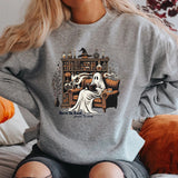 Halloween Born To Work Print Sweatshirt