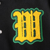 Ow Jacket Yellow Embroidery Cotton-Padded Jacket for Men and Women