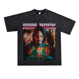 Film Star T Shirt Vintage American Street Printed round Neck T-shirt for Men and Women