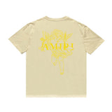 Amiri T Shirt Printed Casual Hip Hop round Neck Short Sleeve T-shirt