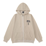 Stussy Hoodie Embroidered Fleece Fashion Cardigan Zip Hoodie