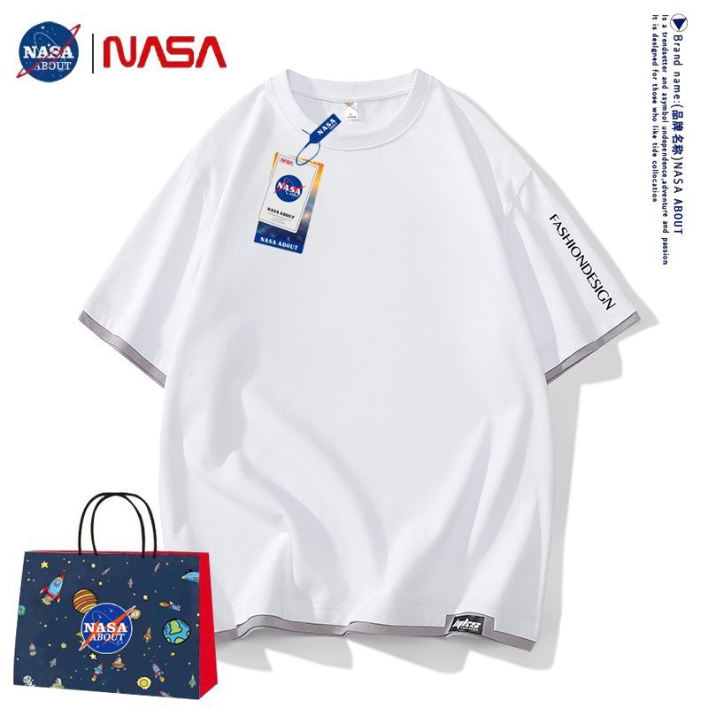 Nasa T Shirt Short-Sleeved T-Shirt Male And Female Trendy Summer Loose Top