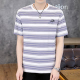 Mariner Shirt Summer Contrast Color Striped T-shirt Men's Short Sleeve Fashion Casual All-Matching Navy-Striped Shirt