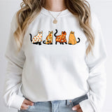 Cat Lover Halloween Hoodies Ghost Cats Sweatshirt