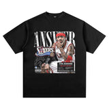 Nba T Shirt Allen Iverson Basketball Character Printed Short Sleeve T-shirt