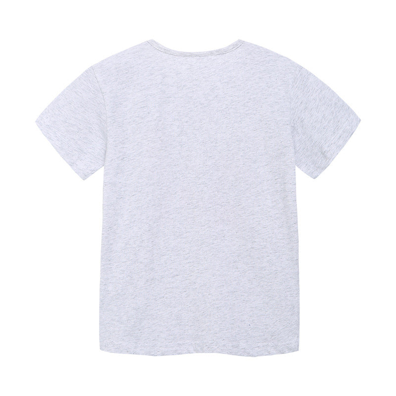 Boy T Shirt Short Sleeve T-shirt Cartoon Print Children's Bottoming Shirt Summer Knitted Children Shirt
