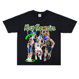 Film Star T Shirt Klaythompson Washed Distressed Printed American T-Shirt Retro Loose Short Sleeve