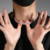 Chains Hip Hop 10MM Necklace Full of Diamond Pentagram Cuban Chain St. Valentine's Spectrum