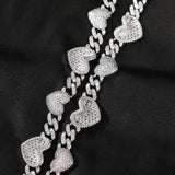 Chains Wind Love Cuban Chain Fashion Zircon Clavicle Chain St. Valentine's Spectrum