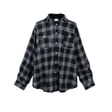 MIJKO Mens Jacket Fake Two Piece Splicing Black and White Grid Jacket