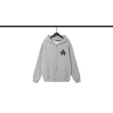 CHH Chrome Heart Hoodie Crow leather label cardigan zip sweater hoodie jacket