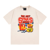 Synaworld T Shirts central cee alphanumeric print casual loose t-shirt