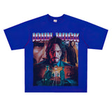 Film Star T Shirt Vintage American Street Printed round Neck T-shirt for Men and Women