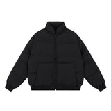 Unisex Coat FOG Loose Stand-Up Collar Filled Cotton Jacket