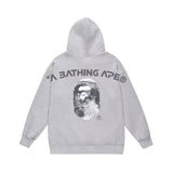 Bathing Ape Hoodie Autumn/Winter Letter Print Loose Hoodie Pullover Ape Sweater