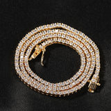Chains 2mm Copper with AAA Zircon Tennis Chain Necklace St. Valentine's Spectrum